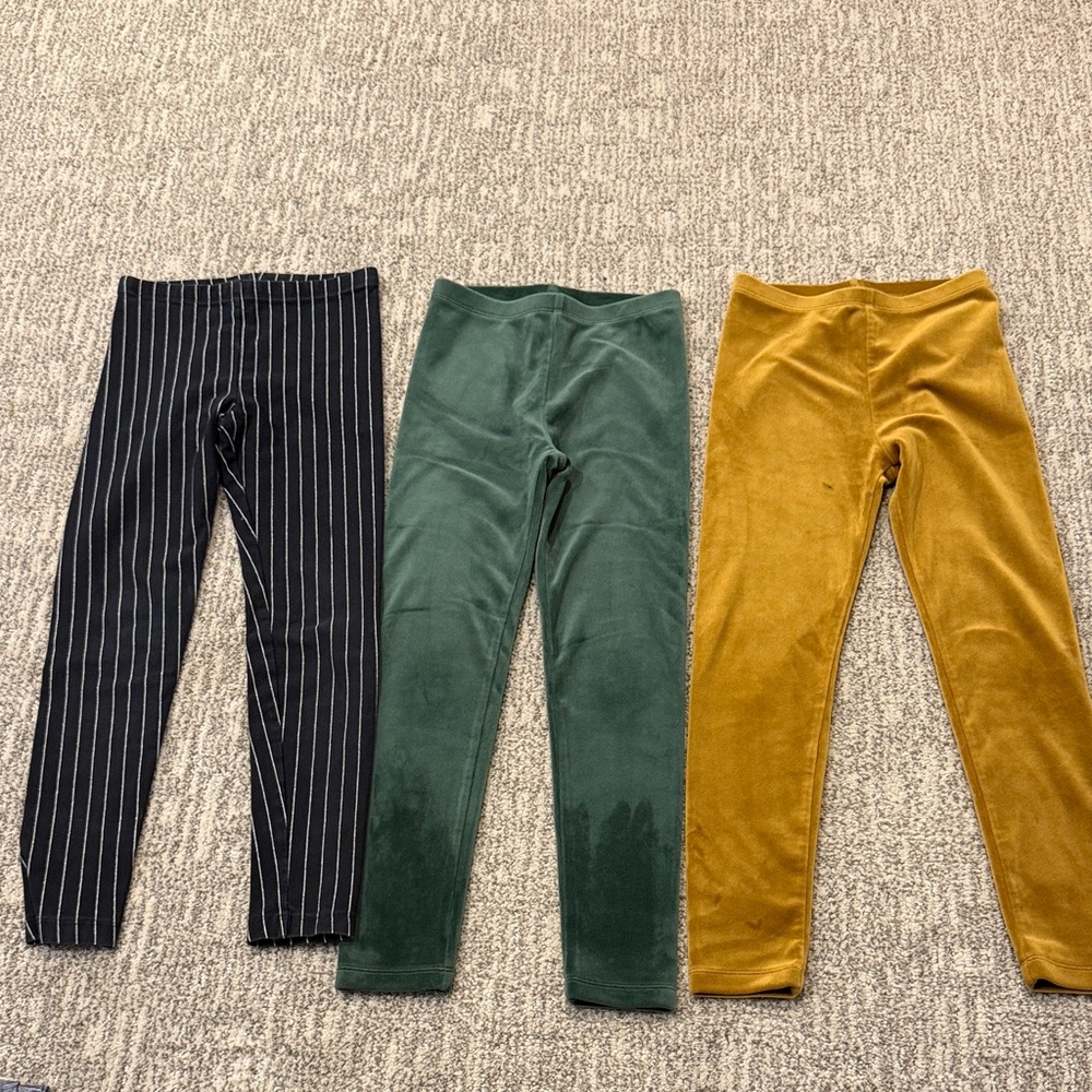 Tea Collection Velvet Leggings Trio - Black, Green, Gold